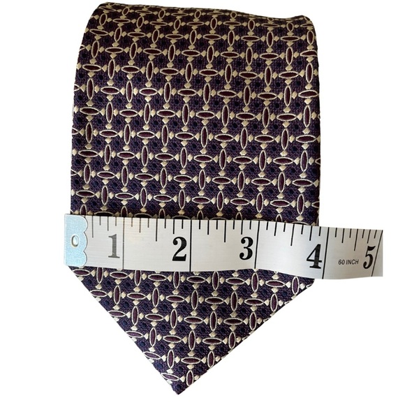 Ermenegildo Zegna Purple & White 100% Silk Tie – Luxury Italian Design - Picture 3 of 8